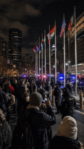 Crowds and heightened security surrounding major international events
