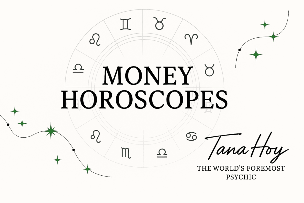 money horoscope banner in black and white