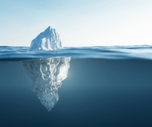 tip of the iceberg half under water