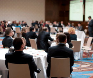 people attending a conference