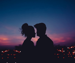 silhouette of couple