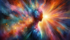 human surrounded by colors of the aura