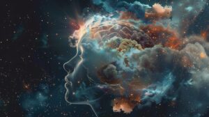 face of woman clouds