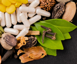 collection of natural herbs and supplements