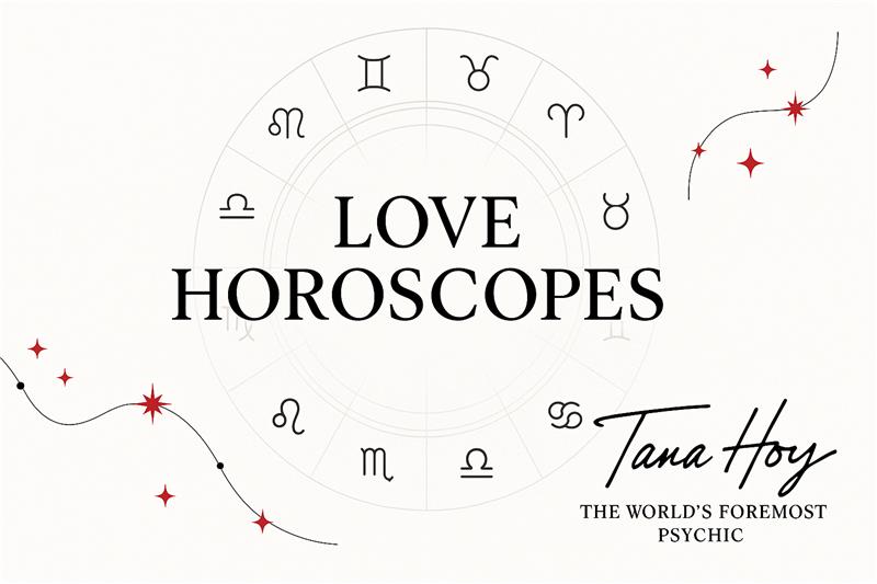 love horoscope banner in black and white