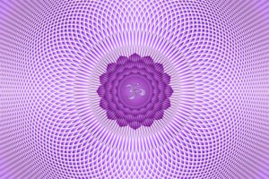 vibrant purple mandala design, with a central twelve-petaled lotus flower symbol often associated with the Crown Chakra