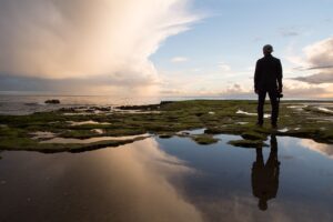man looking at the horizon