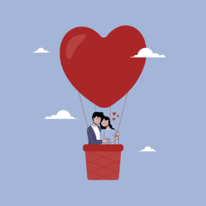 couple in hot air balloon
