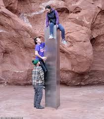 The Monolith In Utah Seemed Cemented into the ground!