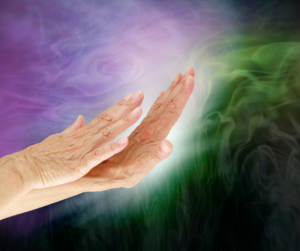 two hands stopping something