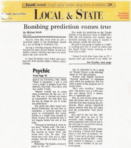 News clipping of Tana Hoy, best psychic in America