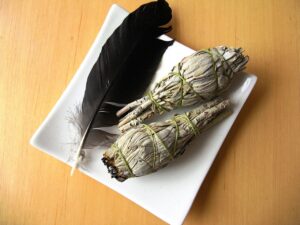 smudging using sage