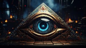 open eye in the middle of a triangle