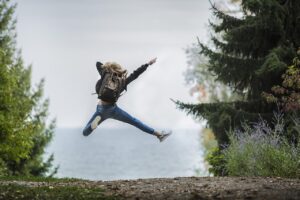 woman jumping