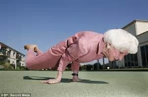 yoga done by older woman